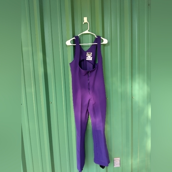 Women's Vintage Obermeyer Blue Ski Suit Snowsuit Bibs Jumper Overalls Size 14 - Picture 1 of 7